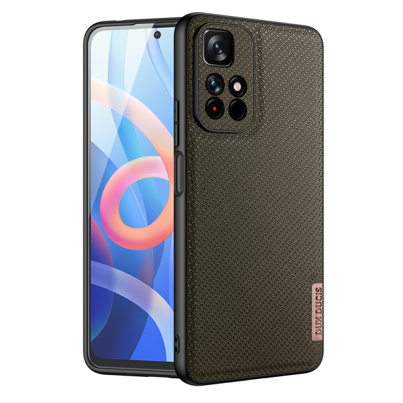 Dux Ducis Fino dėklo dangtelis, padengtas nailono medžiaga, skirtas Poco M4 Pro 5G žaliai