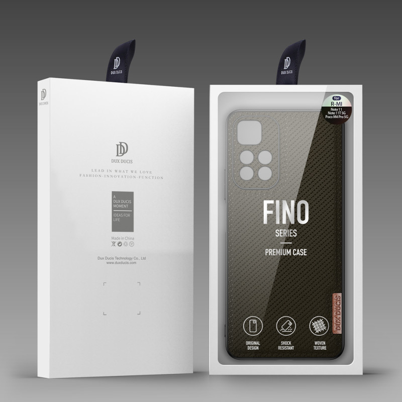 Dux Ducis Fino dėklo dangtelis, padengtas nailono medžiaga, skirtas Poco M4 Pro 5G žaliai