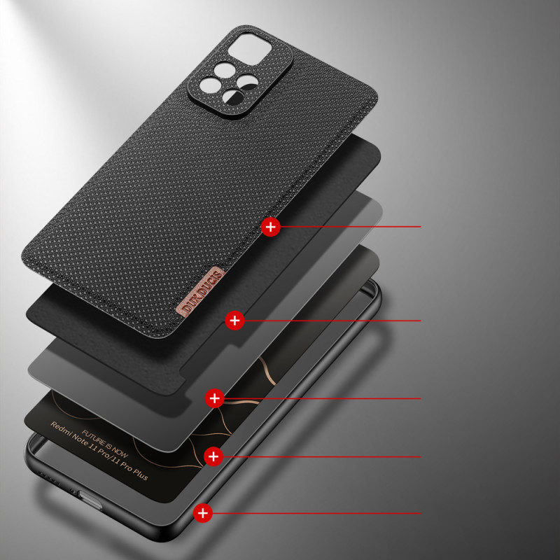Dux Ducis Fino dėklo dangtelis padengtas nailono medžiaga Xiaomi Redmi Note 11 Pro+ 5G (Kinija) / 11 Pro 5G (Kinija) / M...