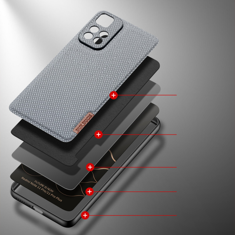 Dux Ducis Fino dėklo dangtelis padengtas nailono medžiaga Xiaomi Redmi Note 11 Pro+ 5G (Kinija) / 11 Pro 5G (Kinija) / M...