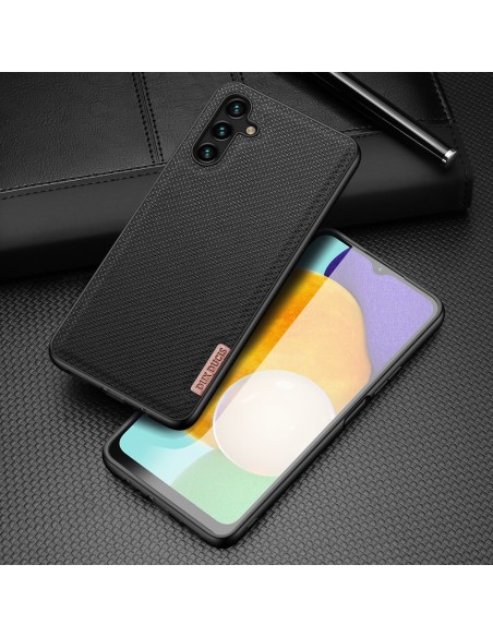 Dux Ducis Fino dėklo dangtelis, padengtas nailono medžiaga, skirtas Samsung Galaxy A13 5G juodas
