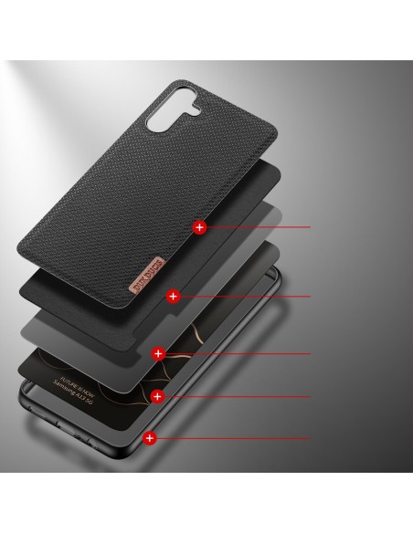 Dux Ducis Fino dėklo dangtelis, padengtas nailono medžiaga, skirtas Samsung Galaxy A13 5G juodas