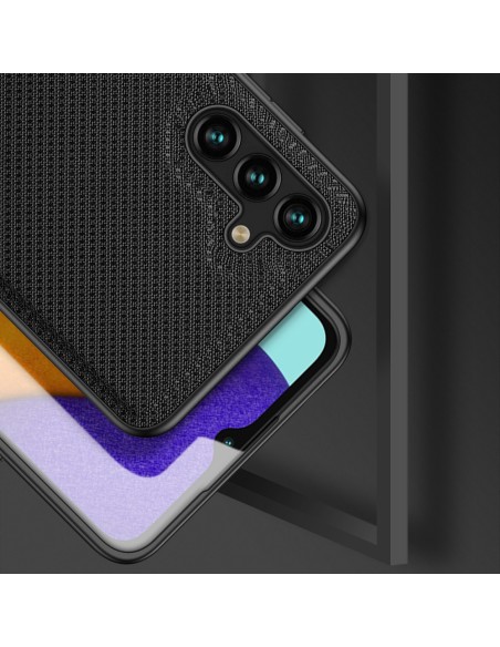 Dux Ducis Fino dėklo dangtelis, padengtas nailono medžiaga, skirtas Samsung Galaxy A13 5G juodas