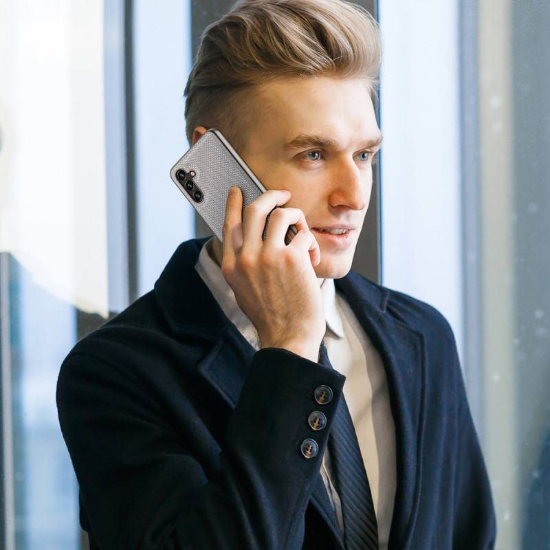 Dux Ducis Fino dėklo dangtelis, padengtas nailono medžiaga, skirtas Samsung Galaxy A13 5G mėlynai