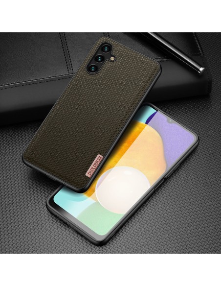 Dux Ducis Fino dėklo dangtelis, padengtas nailono medžiaga, skirtas Samsung Galaxy A13 5G žaliai Dux Ducis Fino dėklo dangtelis, padengtas nailono medžiaga, skirtas Samsung Galaxy A13 5G žaliai
