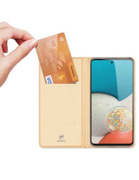 Dux Ducis Skin Pro dėklo dėklo dangtelis su atvartu, skirtas Samsung Galaxy A53 5G auksui Dux Ducis Skin Pro dėklo dėklo dangtelis su atvartu, skirtas Samsung Galaxy A53 5G auksui