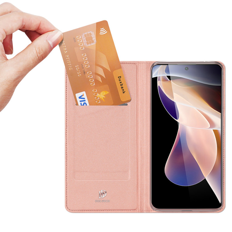 Dux Ducis Skin Pro Dėklas Atverčiamas dangtelis Poco M4 Pro 5G Rožinė