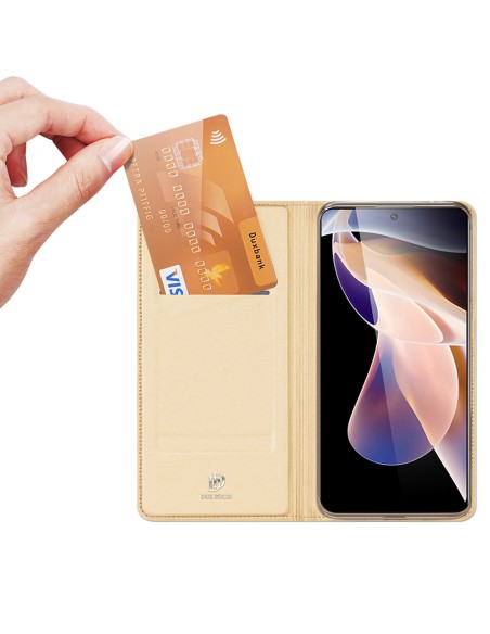 Dux Ducis Skin Pro dėklo dėklo dangtelis su atvartu, skirtas Poco M4 Pro 5G auksui Dux Ducis Skin Pro dėklo dėklo dangtelis su atvartu, skirtas Poco M4 Pro 5G auksui