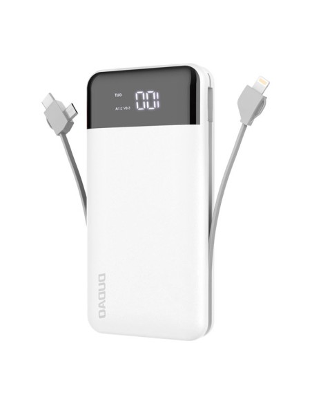Dudao K1Pro maitinimo blokas 20000 mAh su įmontuotais laidais baltas (K1Pro-white)
