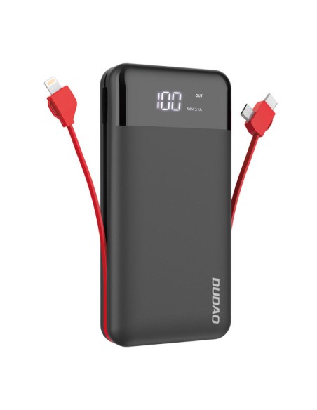 Dudao K1Pro maitinimo blokas 20000 mAh su įmontuotais laidais juodos spalvos (K1Pro-black) Dudao K1Pro maitinimo blokas 20000 mAh su įmontuotais laidais juodos spalvos (K1Pro-black)