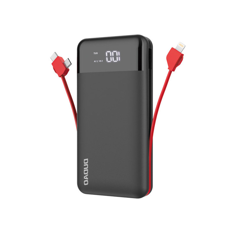 Dudao K1Pro maitinimo blokas 20000 mAh su įmontuotais laidais juodos spalvos (K1Pro-black)