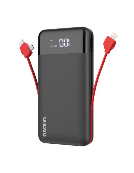 Dudao K1Pro maitinimo blokas 20000 mAh su įmontuotais laidais juodos spalvos (K1Pro-black) Dudao K1Pro maitinimo blokas 20000 mAh su įmontuotais laidais juodos spalvos (K1Pro-black)