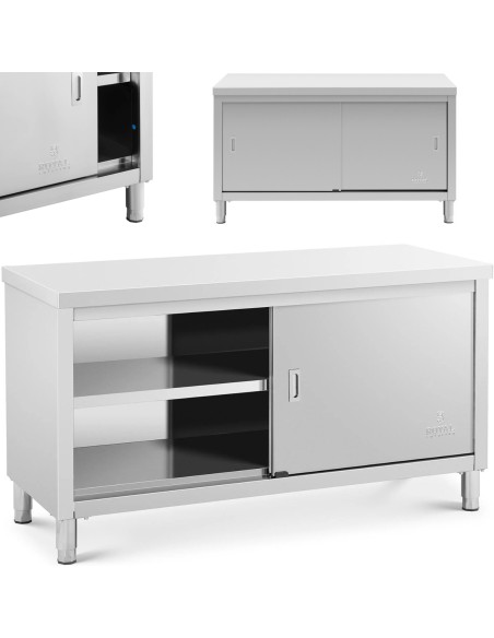 Centrinis stalviršis su stumdomų durų spintele 150 x 60 x 85 cm Centrinis stalviršis su stumdomų durų spintele 150 x 60 x 85 cm