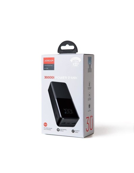Powerbank 30000mAh 15W kabelis USB-C kabelis juodas
