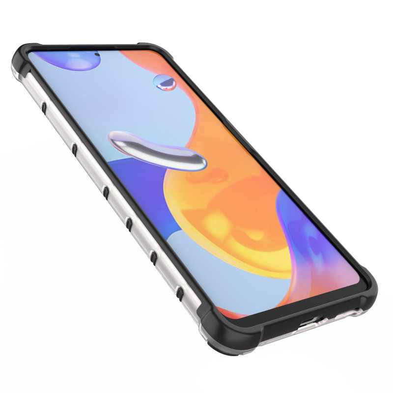 Korinis šarvuotas dėklas su geliniu rėmeliu Xiaomi Redmi Note 11 Pro+ / 11 Pro juodas