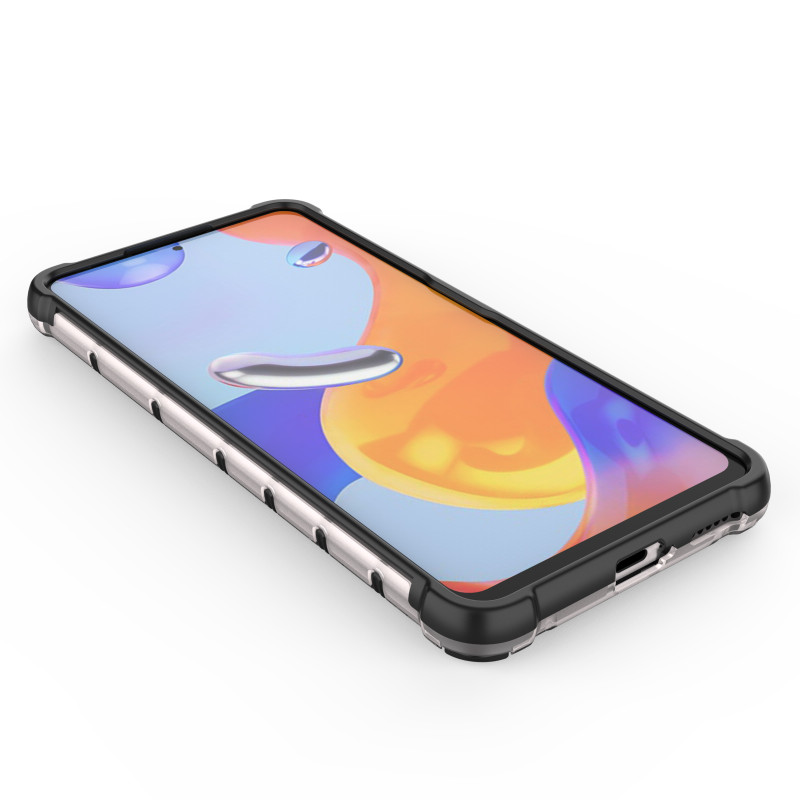 Korinis šarvuotas dėklas su geliniu rėmeliu Xiaomi Redmi Note 11 Pro+ / 11 Pro juodas