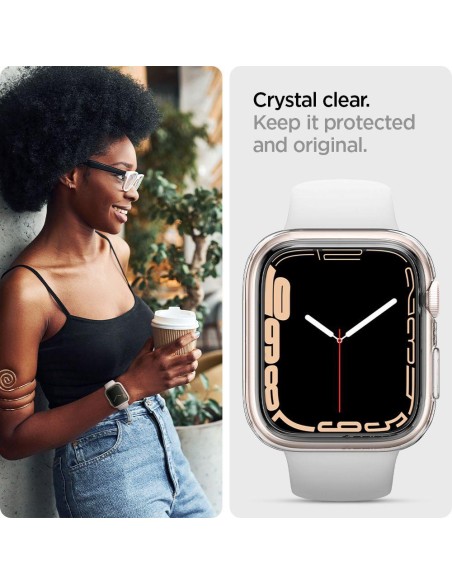 „Spigen“ skystųjų kristalų dėklas, skirtas Apple Watch 4 / 5 / 6 / 7 / 8 / SE (40 / 41 mm) - skaidrus „Spigen“ skystųjų kristalų dėklas, skirtas Apple Watch 4 / 5 / 6 / 7 / 8 / SE (40 / 41 mm) - skaidrus