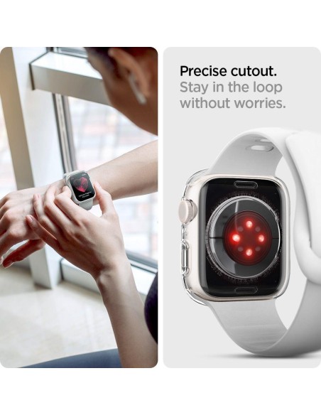 „Spigen“ skystųjų kristalų dėklas, skirtas Apple Watch 4 / 5 / 6 / 7 / 8 / SE (40 / 41 mm) - skaidrus „Spigen“ skystųjų kristalų dėklas, skirtas Apple Watch 4 / 5 / 6 / 7 / 8 / SE (40 / 41 mm) - skaidrus