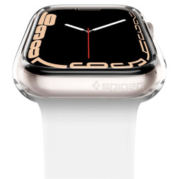„Spigen“ skystųjų kristalų dėklas, skirtas Apple Watch 4 / 5 / 6 / 7 / 8 / SE (40 / 41 mm) - skaidrus