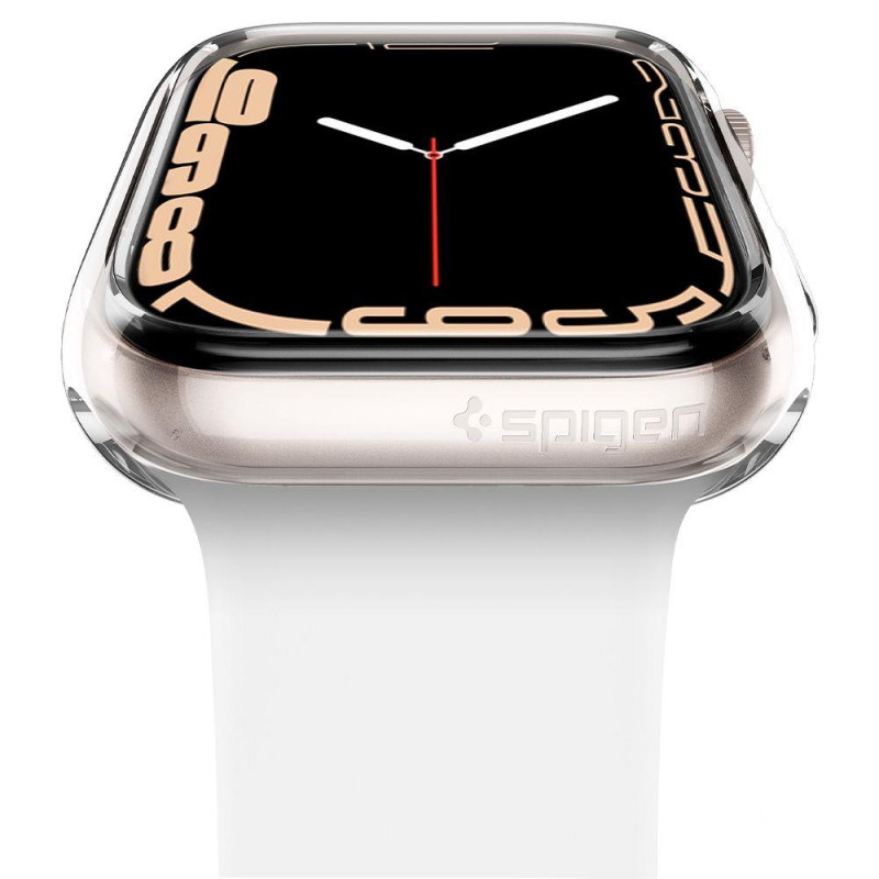 „Spigen“ skystųjų kristalų dėklas, skirtas Apple Watch 4 / 5 / 6 / 7 / 8 / SE (40 / 41 mm) - skaidrus