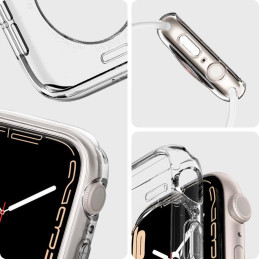 „Spigen“ skystųjų kristalų dėklas, skirtas Apple Watch 4 / 5 / 6 / 7 / 8 / SE (40 / 41 mm) - skaidrus