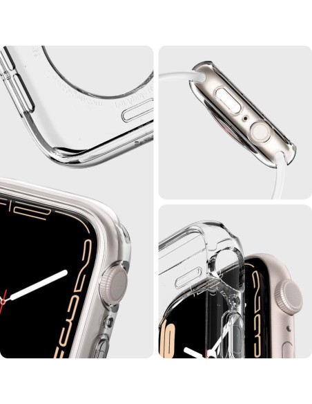 „Spigen“ skystųjų kristalų dėklas, skirtas Apple Watch 4 / 5 / 6 / 7 / 8 / SE (40 / 41 mm) - skaidrus „Spigen“ skystųjų kristalų dėklas, skirtas Apple Watch 4 / 5 / 6 / 7 / 8 / SE (40 / 41 mm) - skaidrus