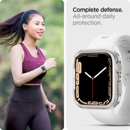 „Spigen“ skystųjų kristalų dėklas, skirtas Apple Watch 4 / 5 / 6 / 7 / 8 / SE (40 / 41 mm) - skaidrus