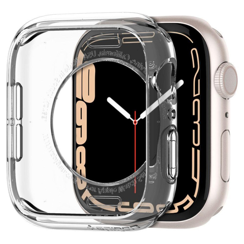 „Spigen“ skystųjų kristalų dėklas, skirtas Apple Watch 4 / 5 / 6 / 7 / 8 / SE (40 / 41 mm) - skaidrus