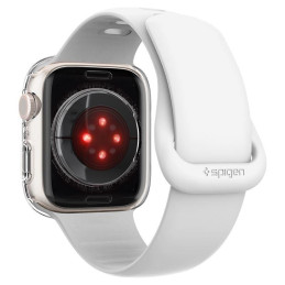 „Spigen“ skystųjų kristalų dėklas, skirtas Apple Watch 4 / 5 / 6 / 7 / 8 / SE (40 / 41 mm) - skaidrus