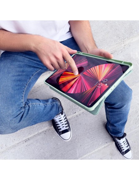 Stovo planšetinio kompiuterio dėklas išmanusis dangtelis iPad 10.2& 39 & 39 2021 su stovo funkcija žalia