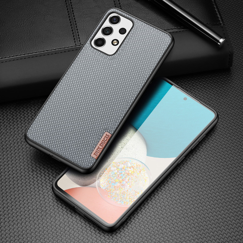 Dux Ducis Fino dėklo dangtelis, padengtas nailono medžiaga, skirtas Samsung Galaxy A53 5G mėlynai