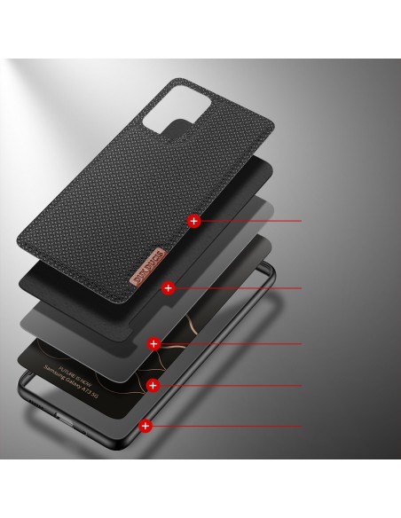 Dux Ducis Fino dėklo dangtelis, padengtas nailono medžiaga, skirtas Samsung Galaxy A73 juodas Dux Ducis Fino dėklo dangtelis, padengtas nailono medžiaga, skirtas Samsung Galaxy A73 juodas