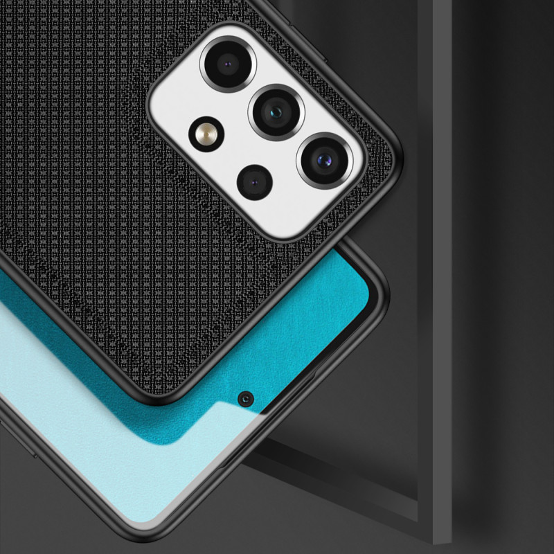 Dux Ducis Fino dėklo dangtelis, padengtas nailono medžiaga, skirtas Samsung Galaxy A73 juodas