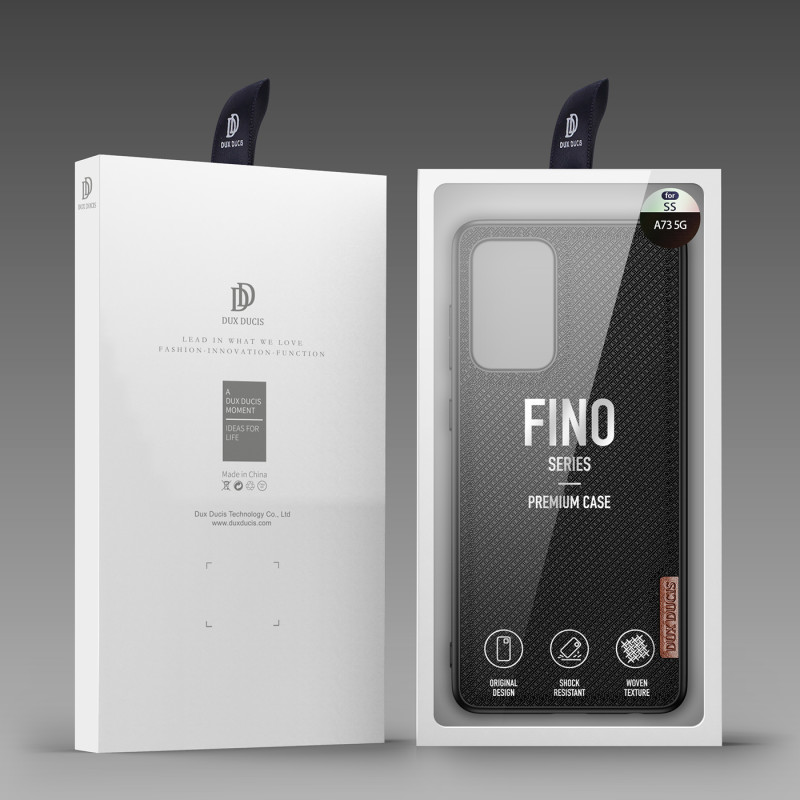 Dux Ducis Fino dėklo dangtelis, padengtas nailono medžiaga, skirtas Samsung Galaxy A73 juodas