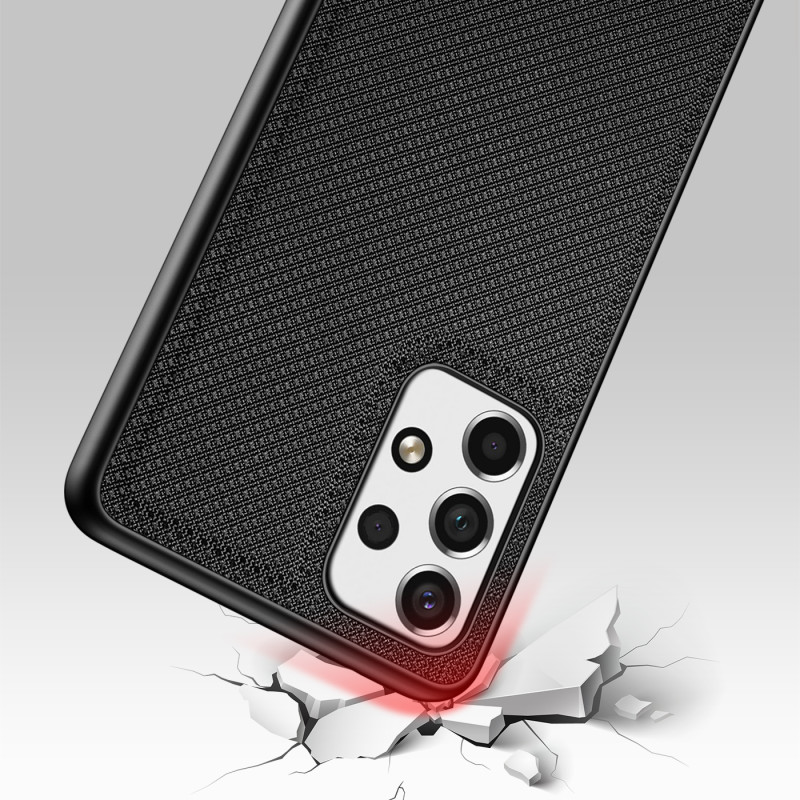 Dux Ducis Fino dėklo dangtelis, padengtas nailono medžiaga, skirtas Samsung Galaxy A73 juodas