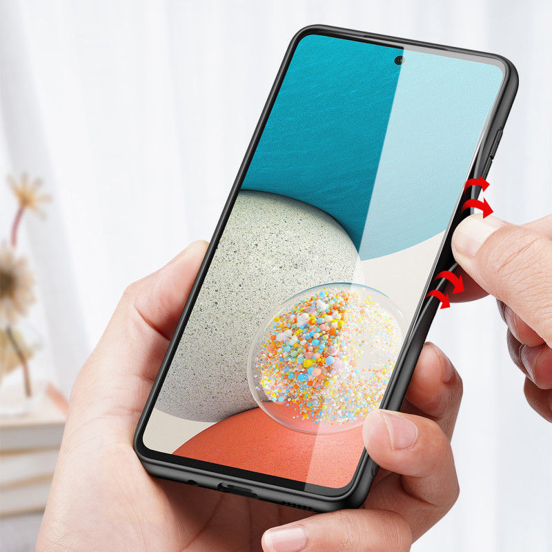 Dux Ducis Fino dėklo dangtelis, padengtas nailono medžiaga, skirtas Samsung Galaxy A73 juodas