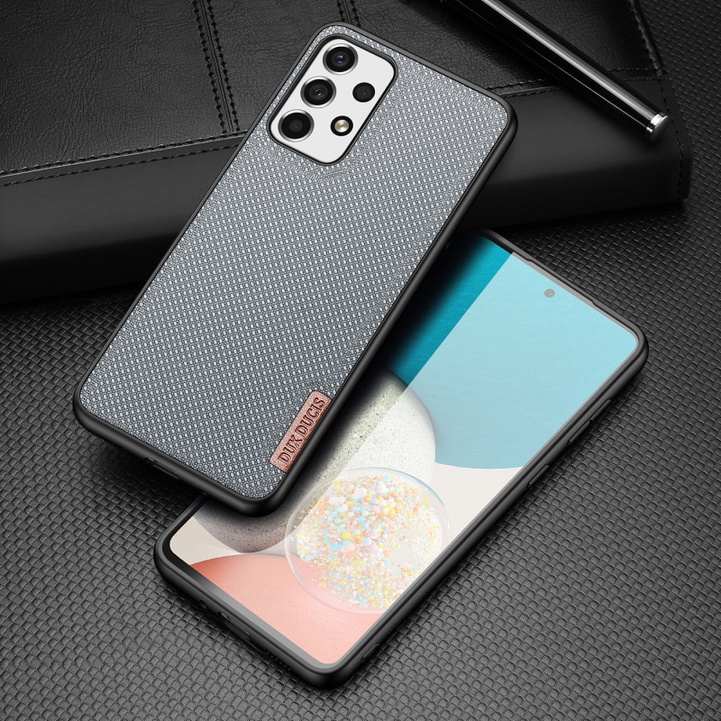 Dux Ducis Fino dėklo dangtelis, padengtas nailono medžiaga, skirtas Samsung Galaxy A73 mėlynai
