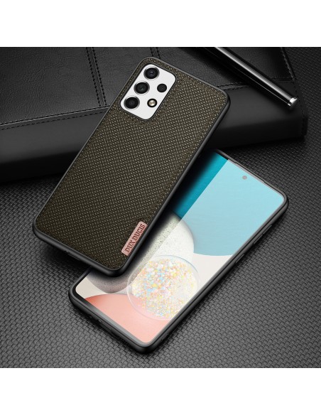 Dux Ducis Fino dėklo dangtelis, padengtas nailono medžiaga, skirtas Samsung Galaxy A73 žaliai