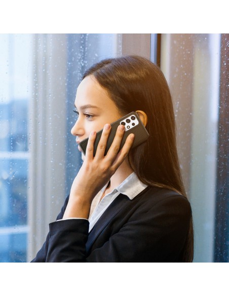 Dux Ducis Fino dėklo dangtelis, padengtas nailono medžiaga, skirtas Samsung Galaxy A73 žaliai