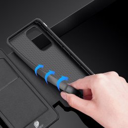 DUX DUCIS Skin X dėklo dėklo dangtelis su atvartu, skirtas Samsung Galaxy A73 juodas