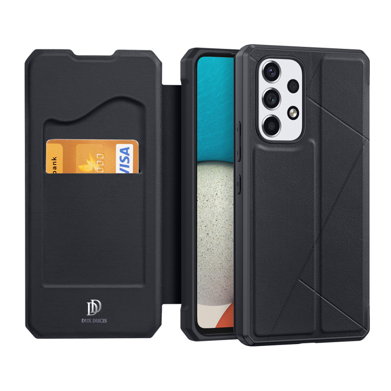 DUX DUCIS Skin X dėklo dėklo dangtelis su atvartu, skirtas Samsung Galaxy A73 juodas