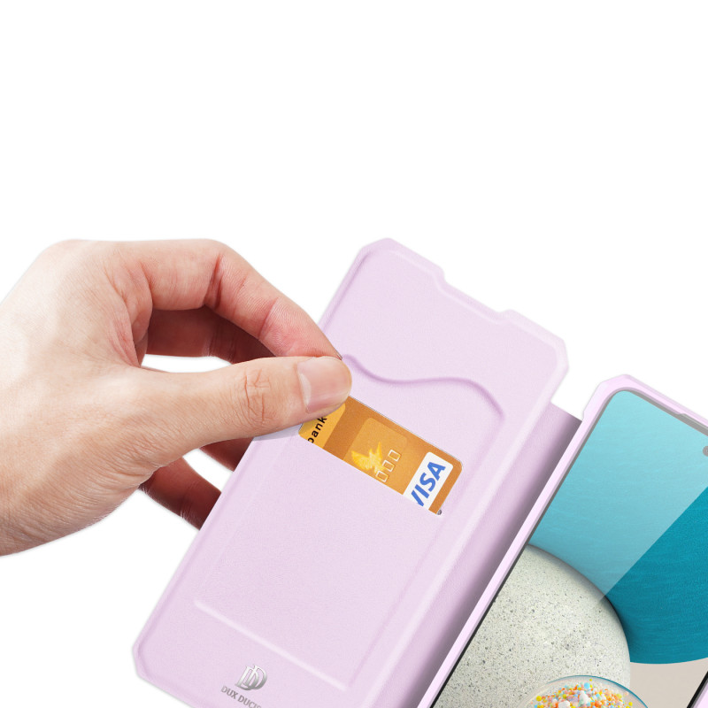 DUX DUCIS Skin X dėklo dėklo dėklas su atvartu, skirtas Samsung Galaxy A73 rožinės spalvos