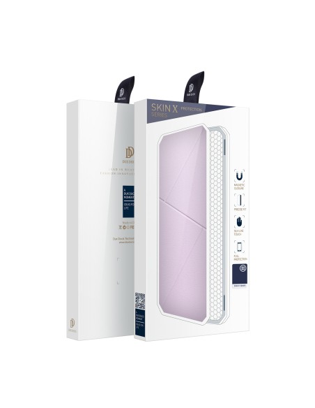 DUX DUCIS Skin X dėklo dėklo dėklas su atvartu, skirtas Samsung Galaxy A73 rožinės spalvos
