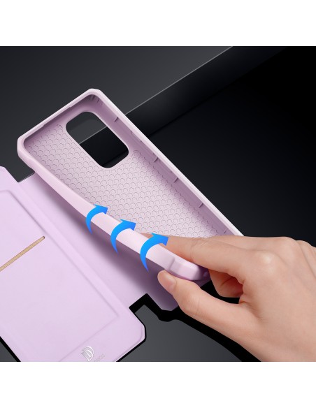 DUX DUCIS Skin X dėklo dėklo dėklas su atvartu, skirtas Samsung Galaxy A73 rožinės spalvos