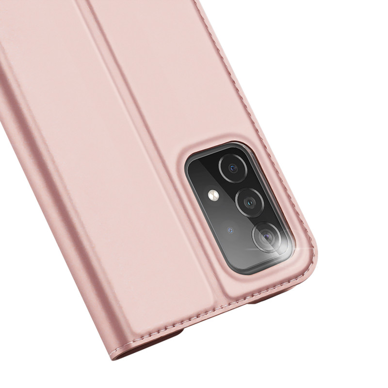 Dux Ducis Skin Pro dėklas su atvartu, skirtas Samsung Galaxy A73 rožinės spalvos