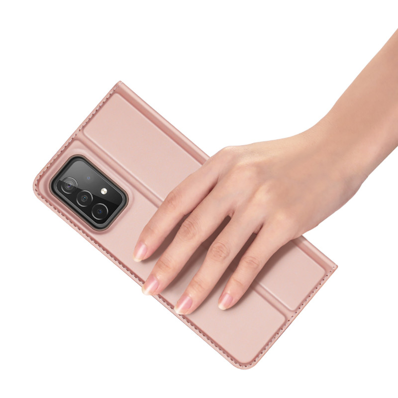 Dux Ducis Skin Pro dėklas su atvartu, skirtas Samsung Galaxy A73 rožinės spalvos