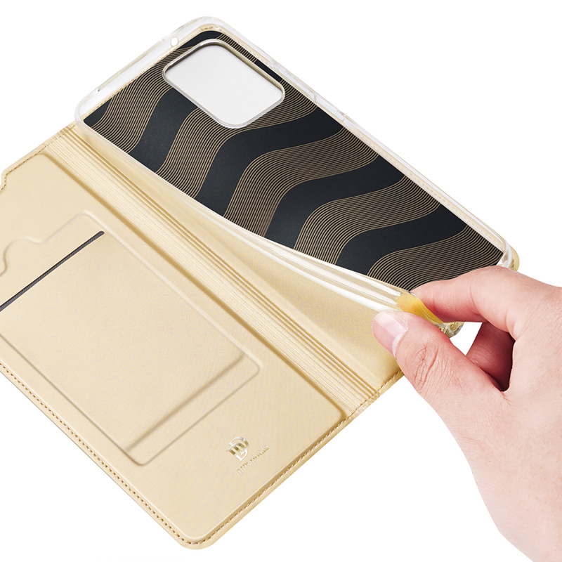 Dux Ducis Skin Pro dėklo dėklo dangtelis su atvartu, skirtas Samsung Galaxy A73 auksui
