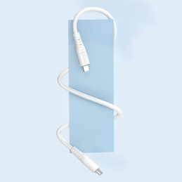 Dudao TGL3C USB-C – USB-C PD laidas 100W 6A 1m – baltas
