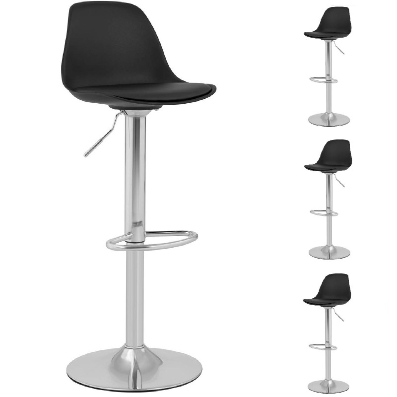 Minkšta baro kėdė 4 vnt.juoda Minkšta baro kėdė 4 vnt.juoda