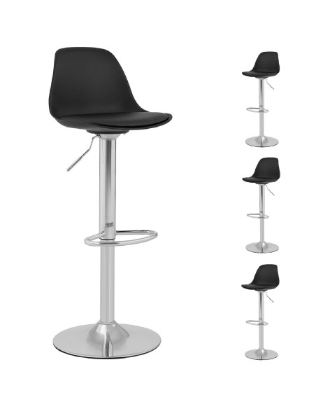 Minkšta baro kėdė 4 vnt.juoda Minkšta baro kėdė 4 vnt.juoda